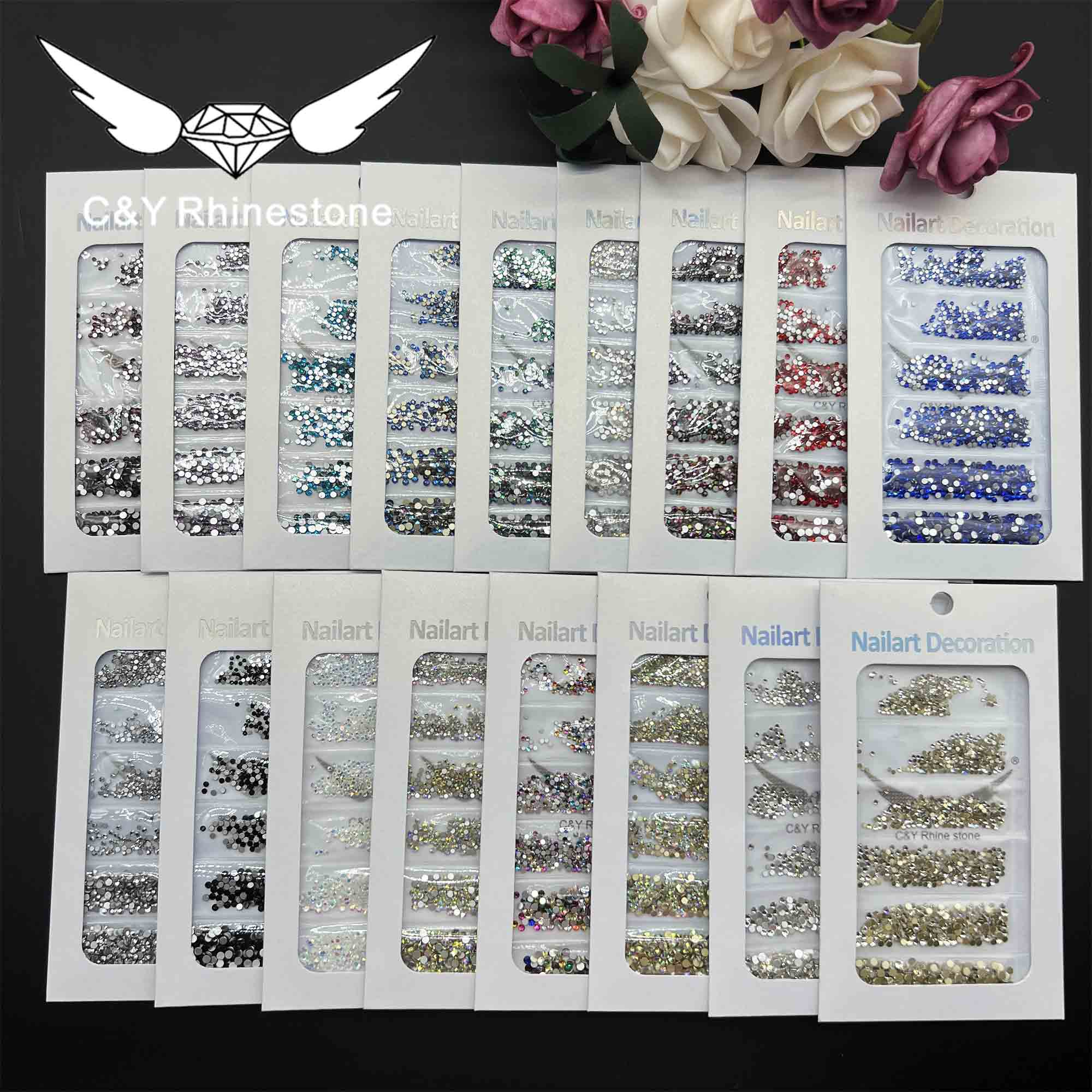 5.rhinestone fake nails