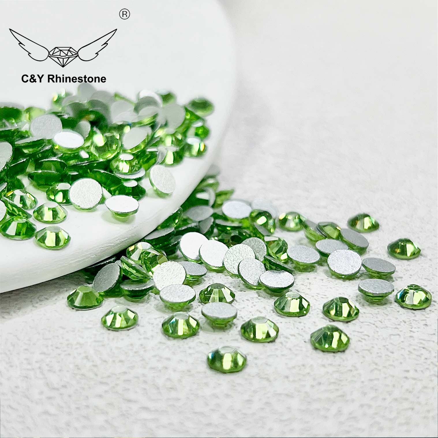 Light green rhinestones