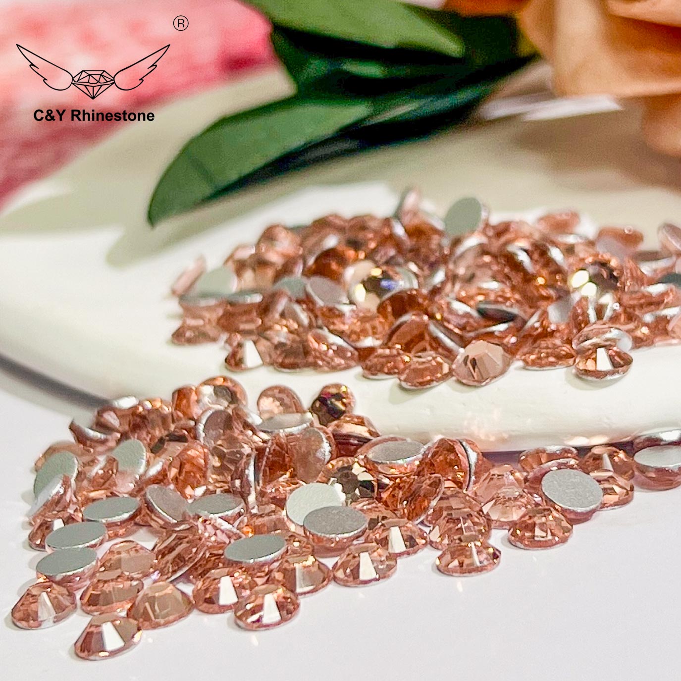 Peach Rhinestones