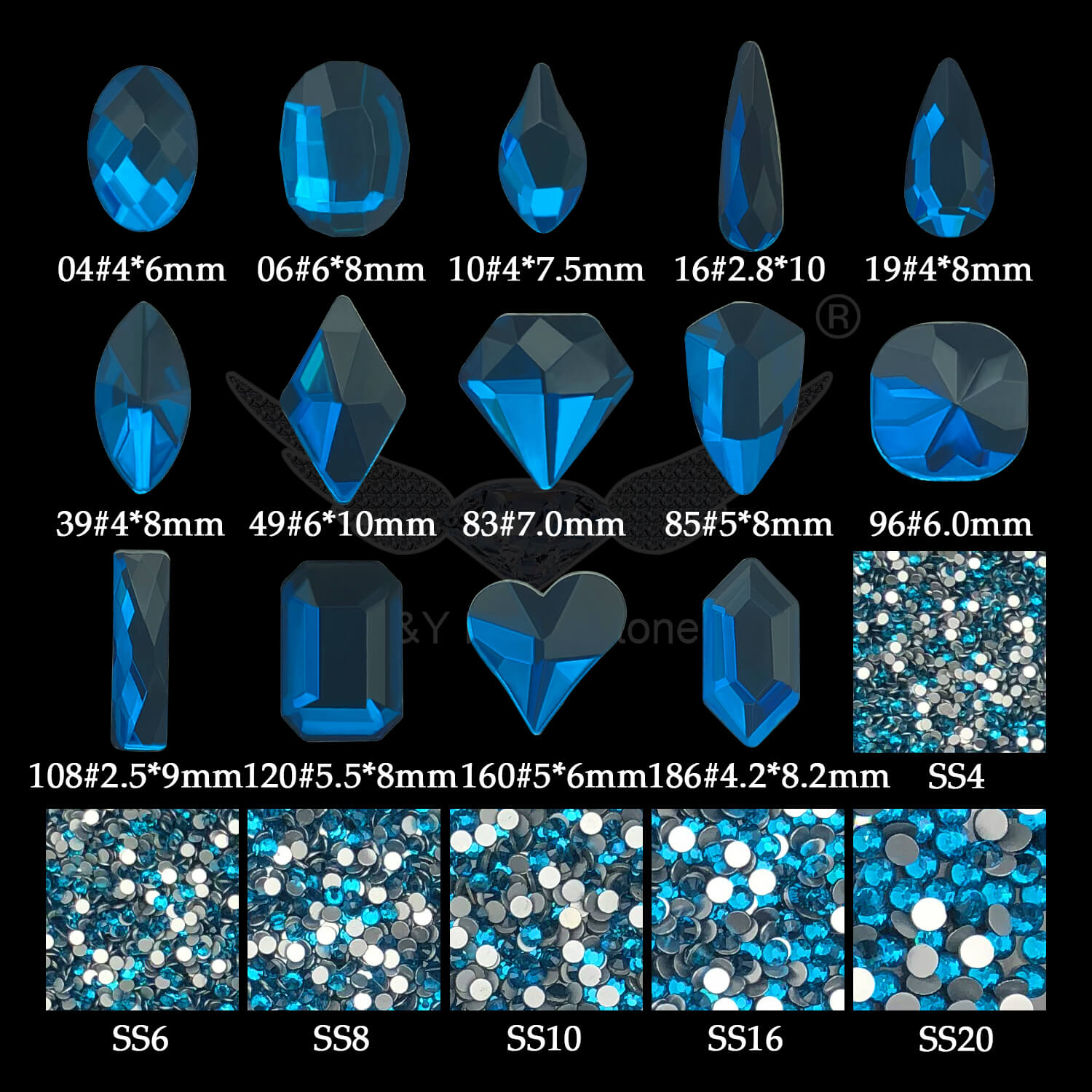 blue rhinestone