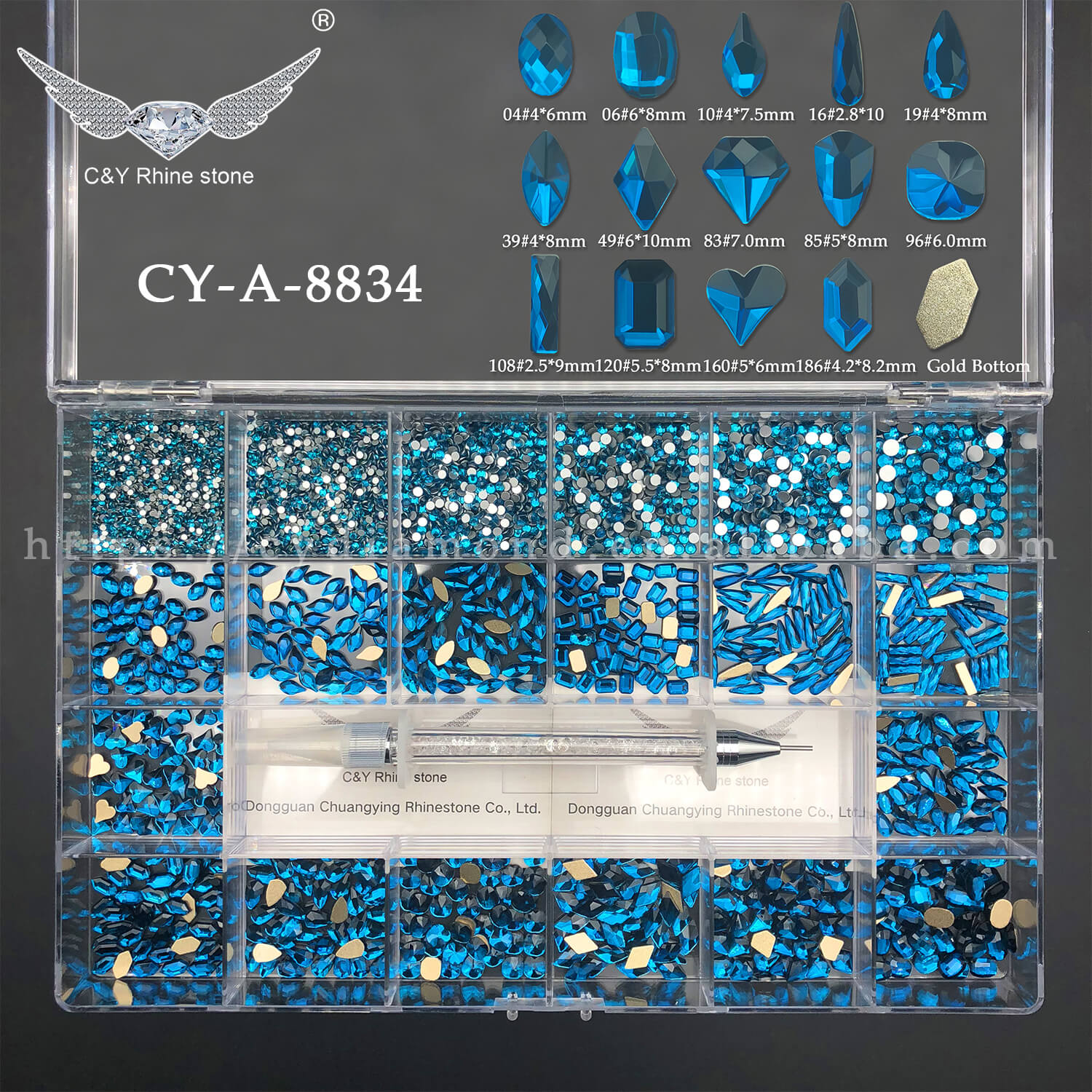 blue rhinestones