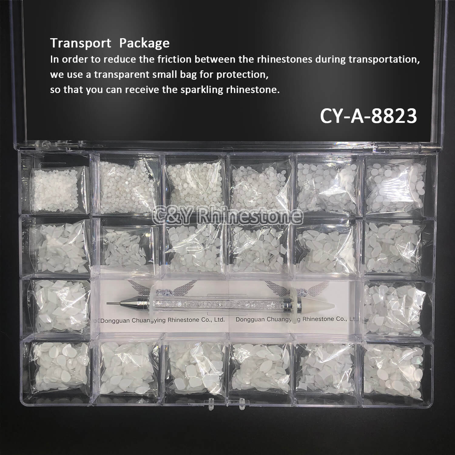 nail art rhinestone box
