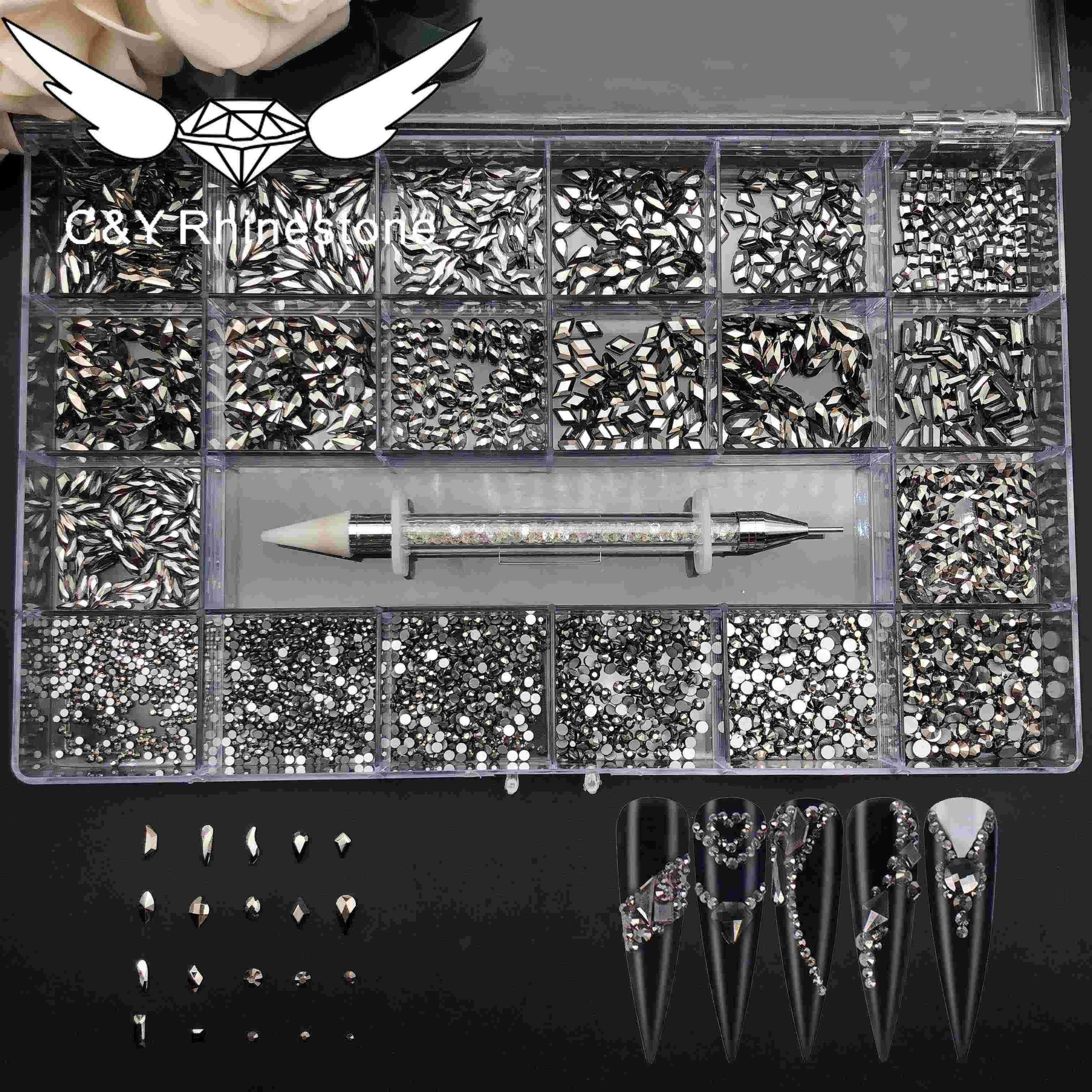 nails rhinestones 3d